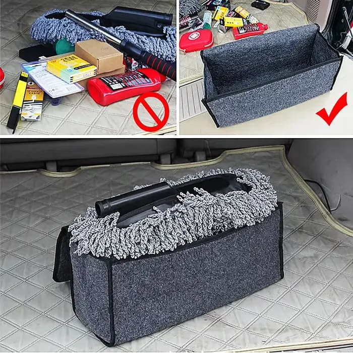 Sac de rangement de voiture, boîte de rangement de coffre, boîte de rangement en tissu feutré, sacs de conteneur de chargement automobile, sacs de rangement multi-poches, accessoires de voiture
