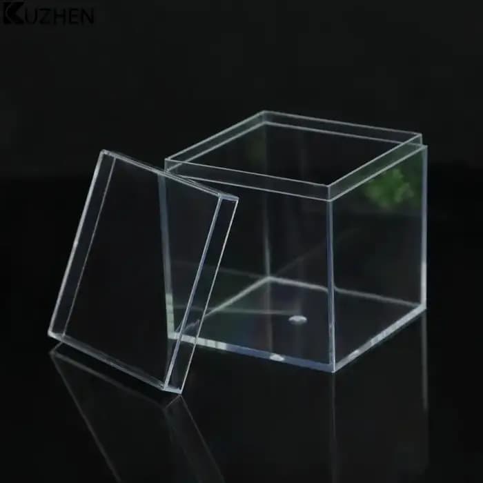 Boîte de rangement ronde et carrée en plastique transparent