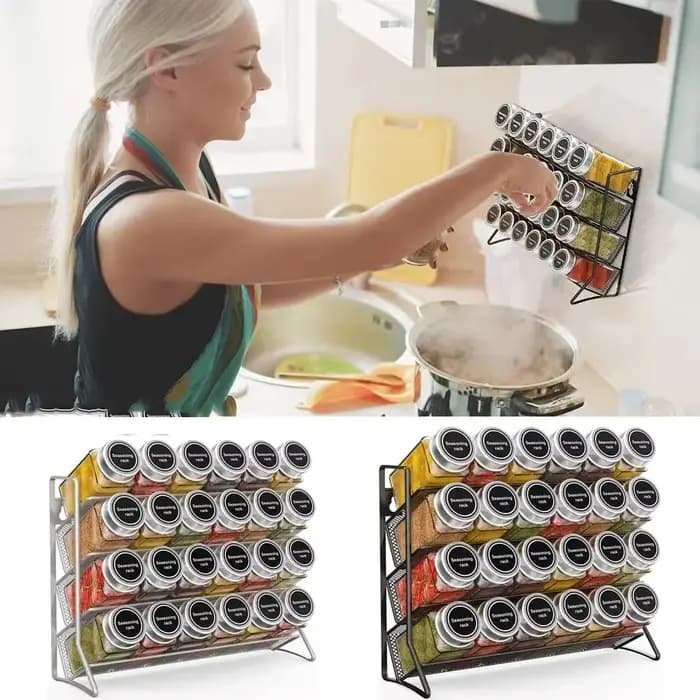 Étagère à épices à 4 niveaux, murale ou sur comptoir, robuste, grande capacité, support pour pots à épices, pour douche