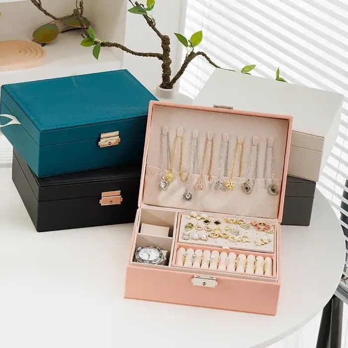 Boîte à bijoux en flanelle LENNIK avec serrure