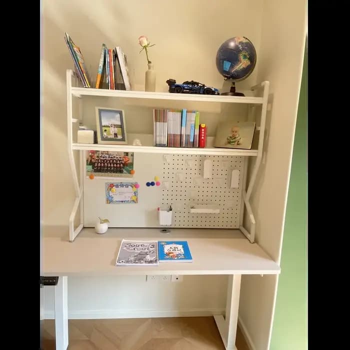 Étagère de rangement de bureau avec organisateur à panneaux perforés