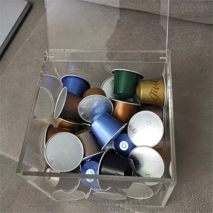 Boîte de rangement en acrylique pour capsules de café