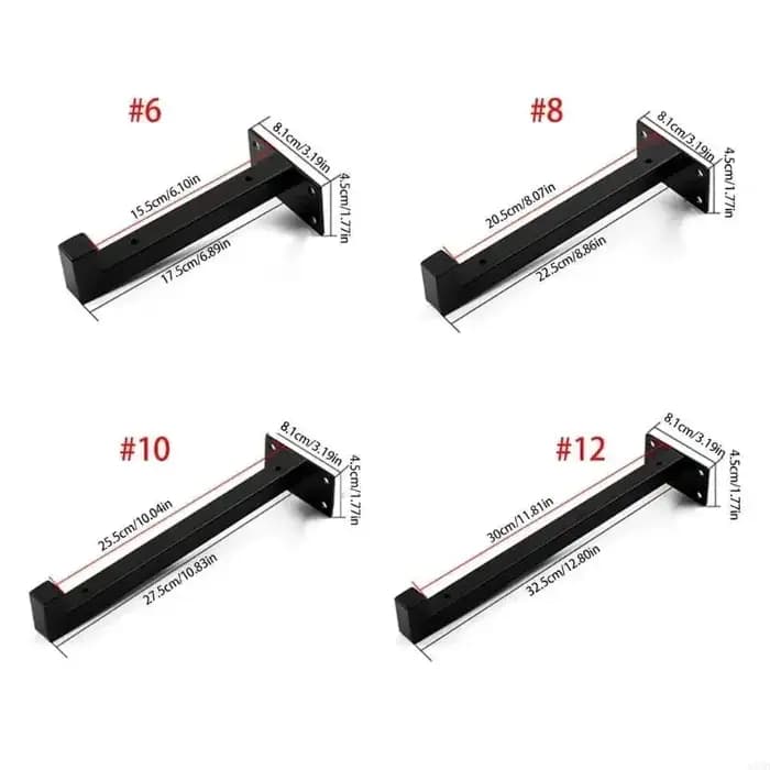 Support support d'étagère en acier à haut carbone avec crochet suspendu pour divers types mur 37JD