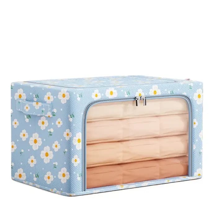 Boîte de rangement en tissu Oxford de grande capacité, cadre en acier, panier de rangement pour vête