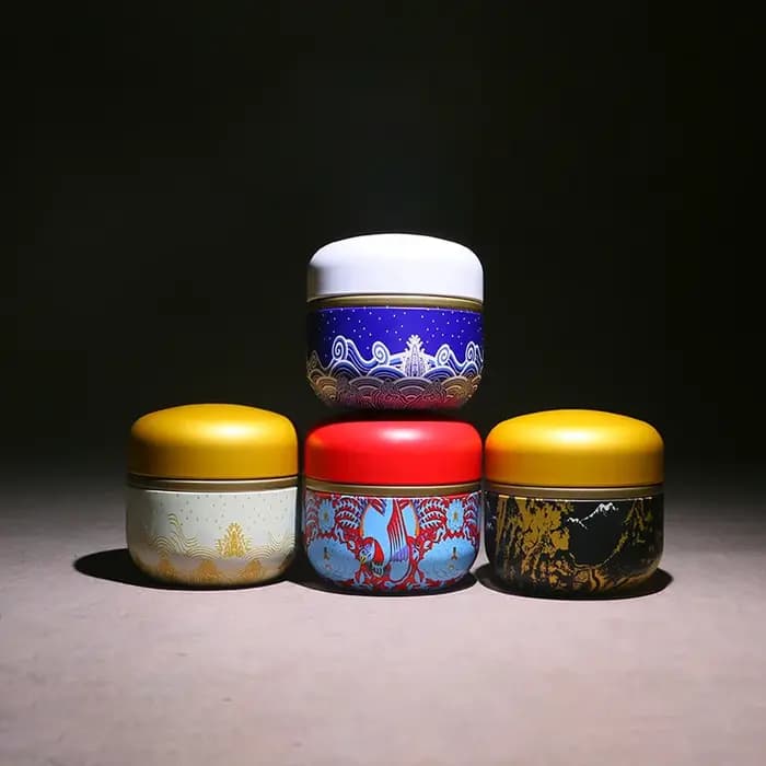 Boîte de rangement japonaise en métal pour thé et café
