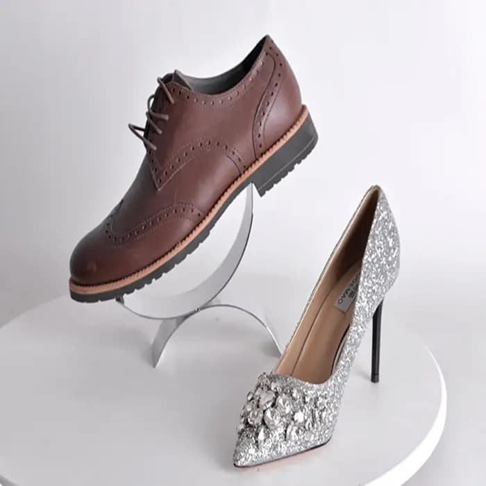 1PC étagère à chaussures affichage en acier inoxydable