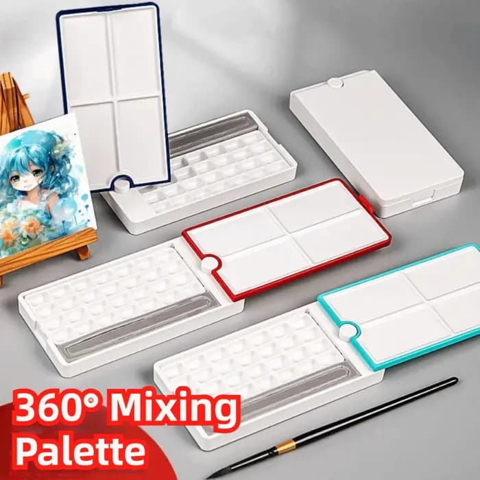Palette de peinture aquarelle rotative à 360 degrés