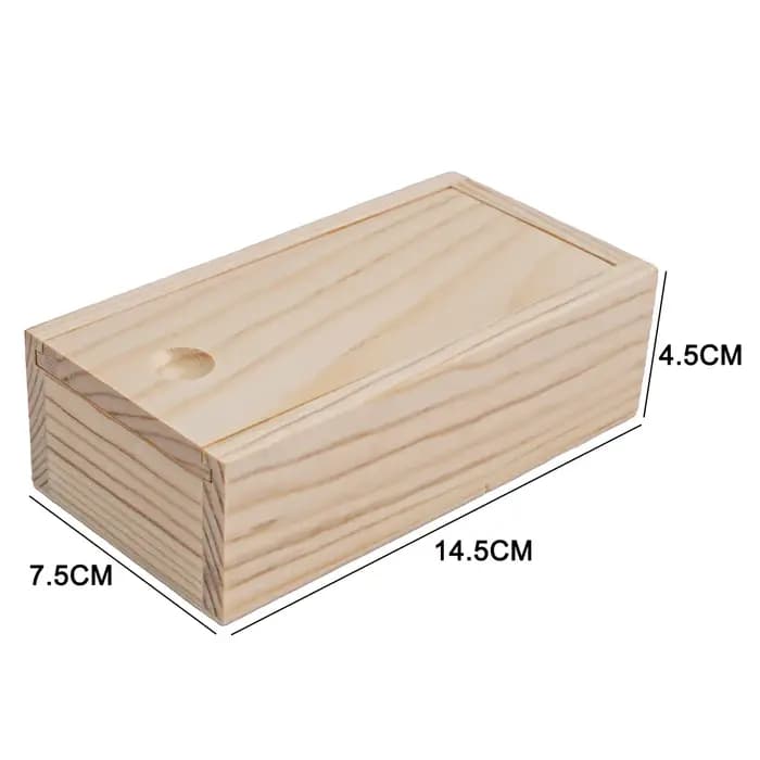 Boîte de rangement en bois avec couvercle coulissant