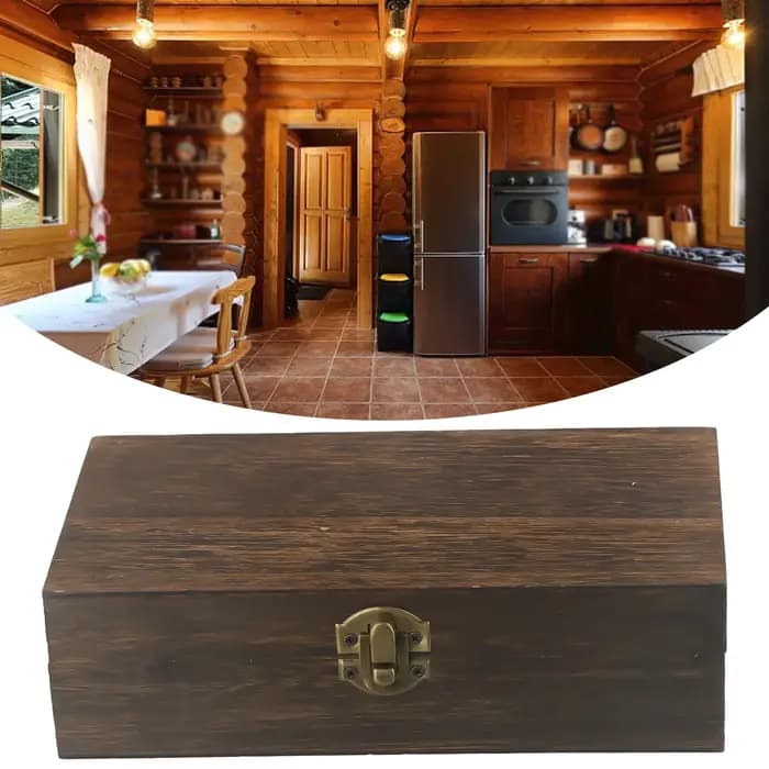 Boîte de rangement rectangulaire en bois pour magasin de thé