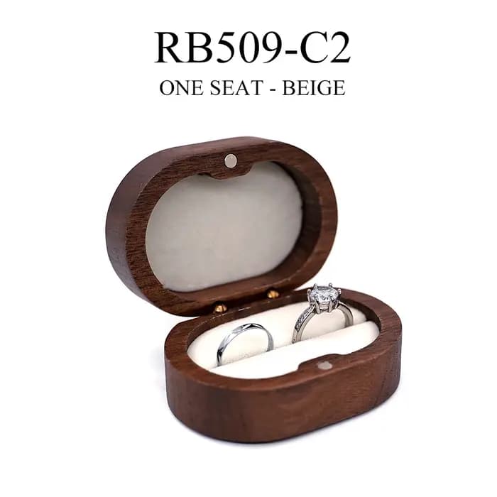 Boîte à bagues en bois pour fiançailles et mariage