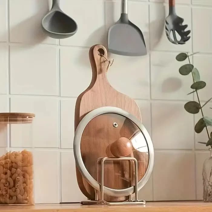 Étagère de cuisine en acier inoxydable pour casseroles et planches à découper