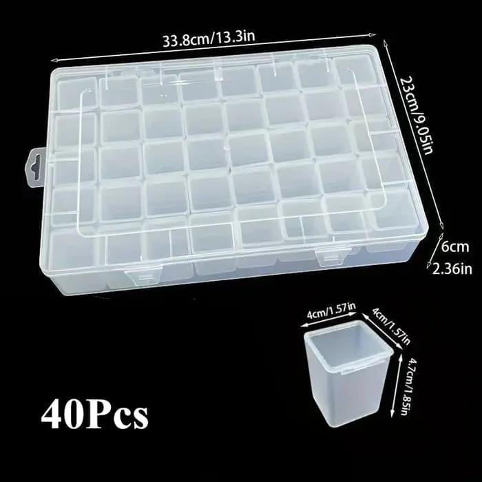 Ensemble de 20/40 boîtes de rangement transparentes en plastique grande capacité - utilisées pour ranger les perles