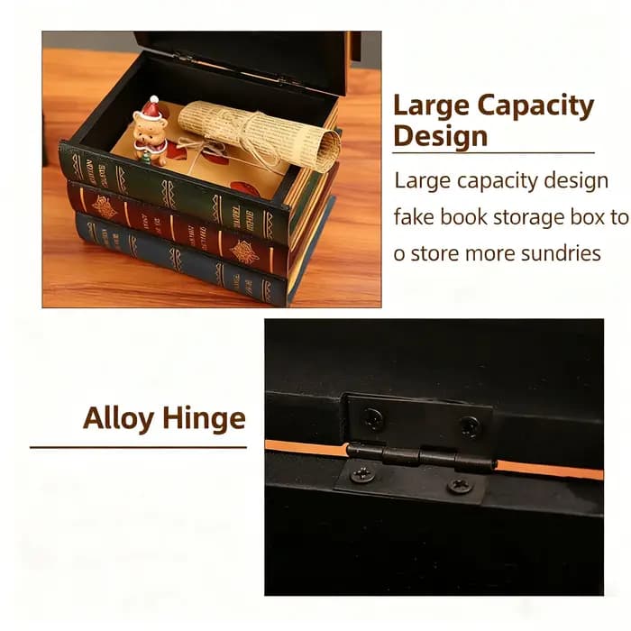 Boîte de faux livres, livre de Simulation Vintage pour porte-bijoux