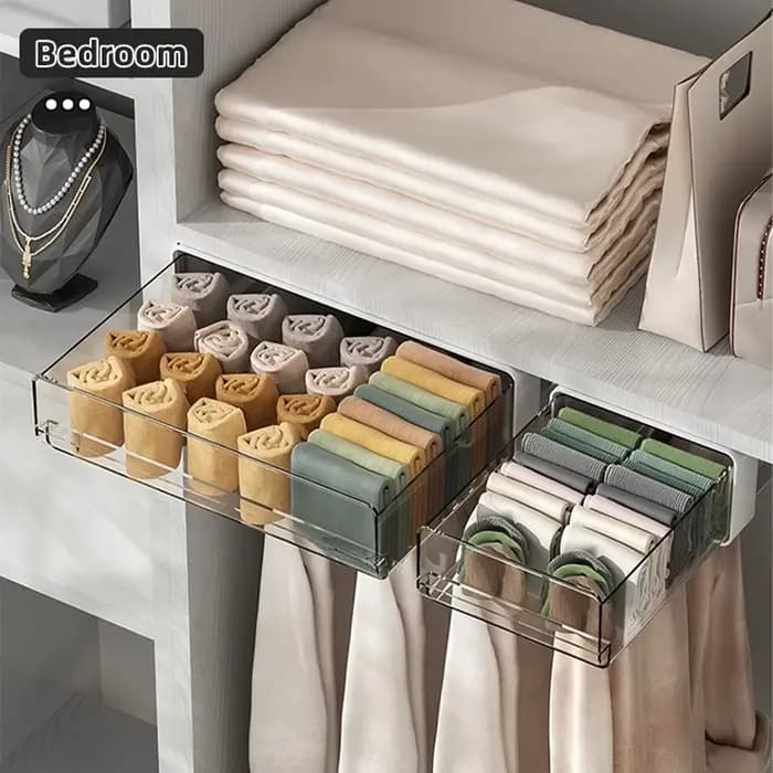 MELStorage-Boîte de Rangement Auto-Adhésive Cachée Sous Table