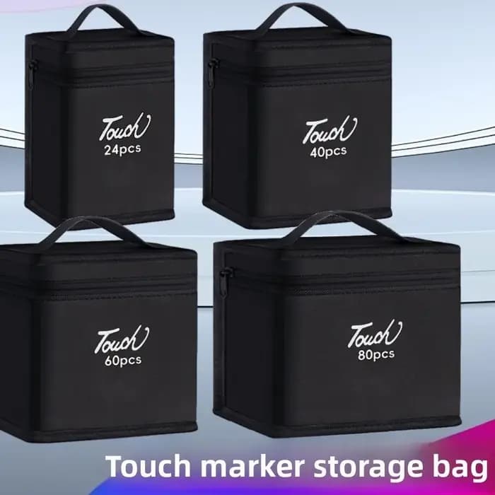 Sac de rangement pour stylos marqueurs de couleur noire