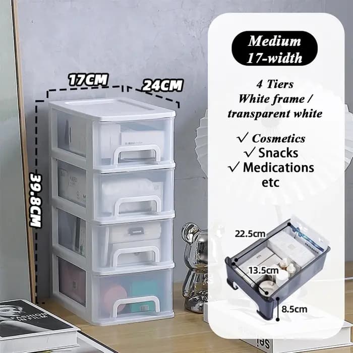Boîte de rangement de bureau à 2-4 niveaux avec tiroirs