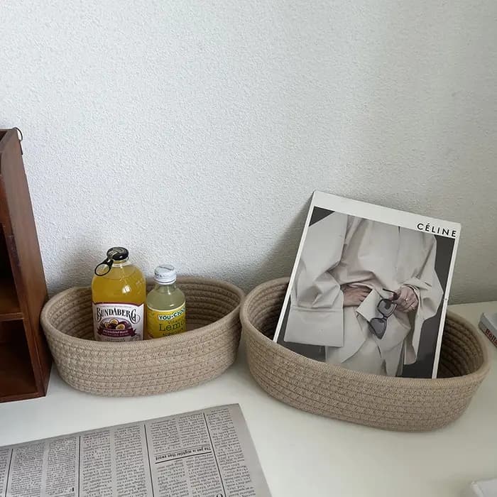 Mir de rangement tissé à la main en ULde coton