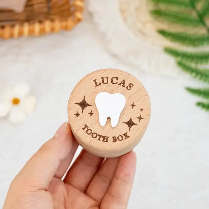 Boîte à dents personnalisée en bois pour la Fée