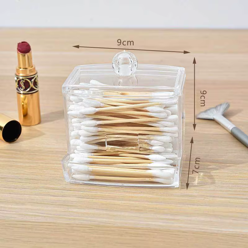Boîte de rangement pour cotons-tiges, distributeur, support pour tampons de coton avec couvercle, co