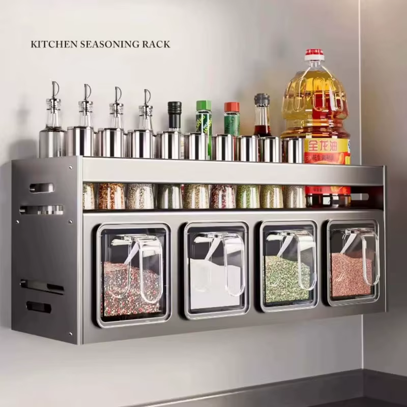 Nouvelle étagère à épices de cuisine, support de rangement mural pour épices, support organisateur d