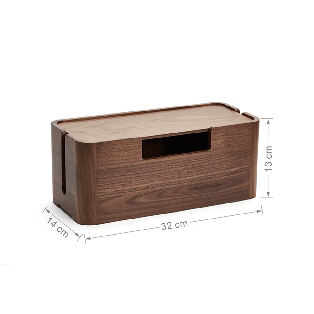 Boîte de rangement de câbles, organisateur en bois, support de Clip de bureau pour la gestion de la 