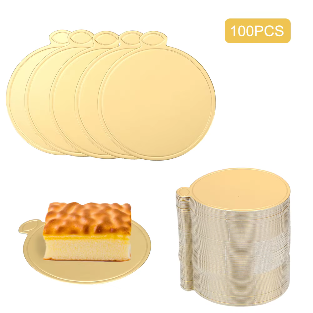 Plateau à gâteaux rond en carton jetable, 100 pièces/paquet, sous-verres en papier, présentoirs à de