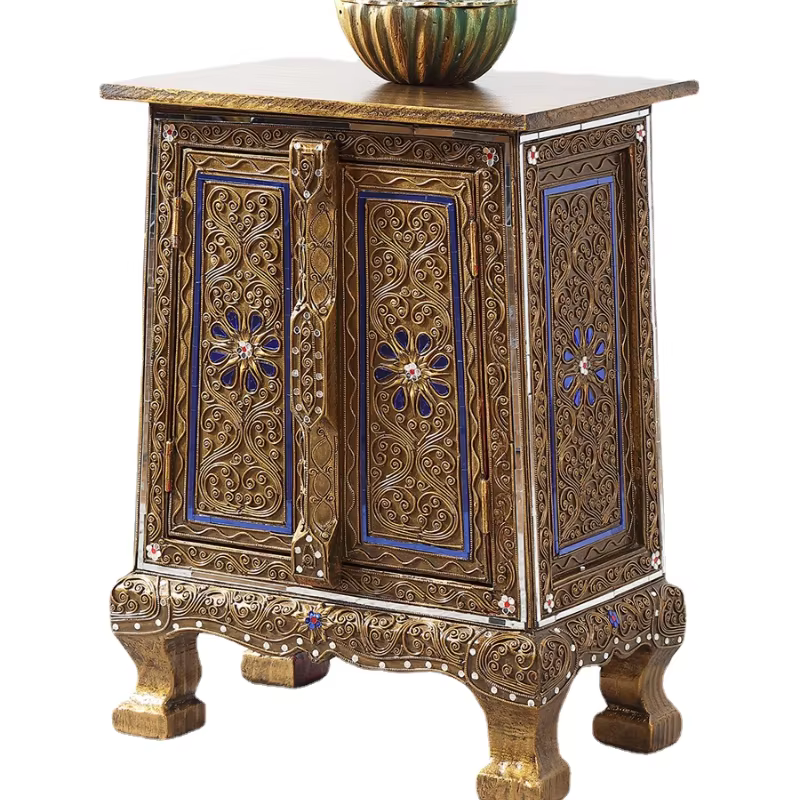 Armoire de chevet en bois massif pour chambre à coucher, petit meuble de rangement, style asiatique 
