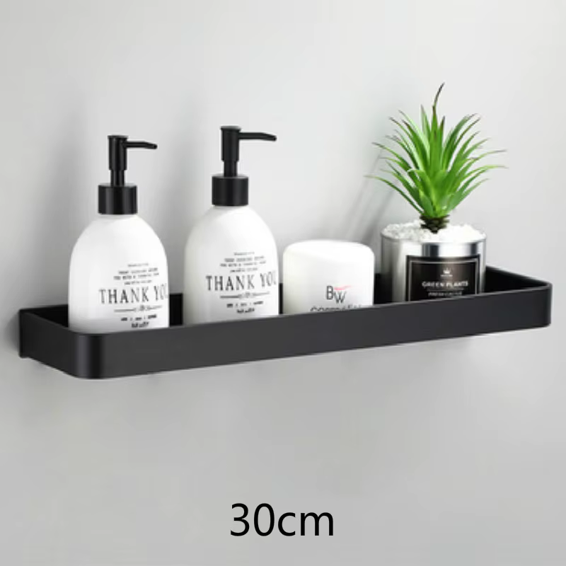 Étagère de salle de bain sans perceuse, organisateur de rangement de douche, étagères d'angle noires