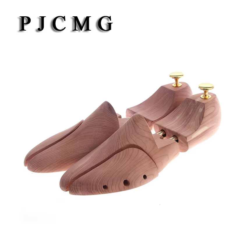 Arbre à chaussures réglable en bois de cèdre rouge à double tube pour hommes