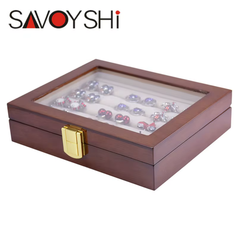 SAVOYSHI-Boîte à bijoux en verre de luxe, boîte à matiques, boîte en bois peinte de haute qualité, c