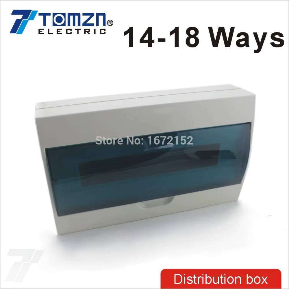 Boîtier de distribution en plastique TOMZN 14-18 voies pour disjoncteur, intérieur, mural