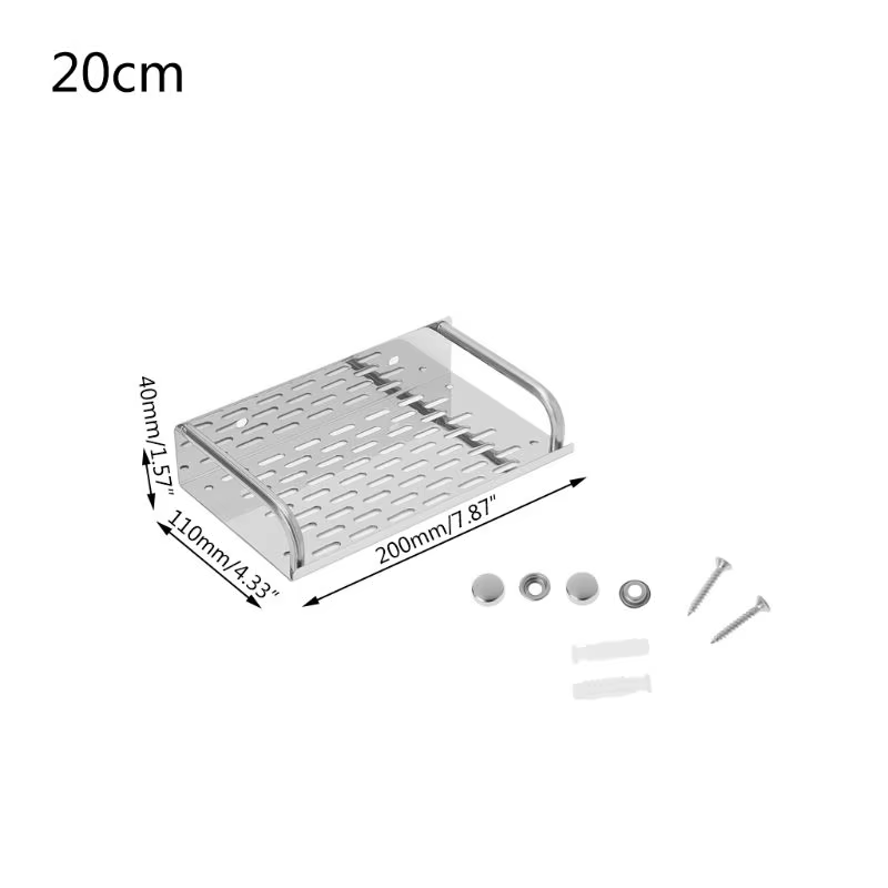 Étagère de rangement murale en acier inoxydable, étagère de cuisine, salle de bains, étagère de rang
