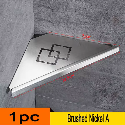 HOKitchen-Étagère de Rangement Murale en Acier Inoxydable, Caddie de Douche T1, Nickel Brossé Noir, 
