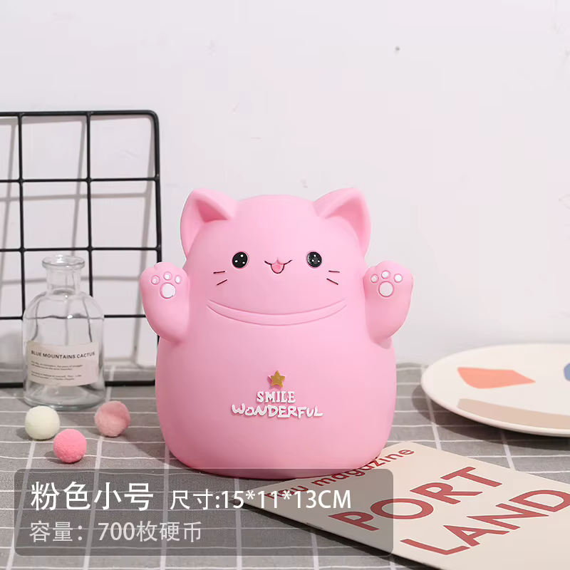 DXUIALOI-Tirelire chat de dessin animé pour enfants, animal mignon créatif, décoration de la maison,