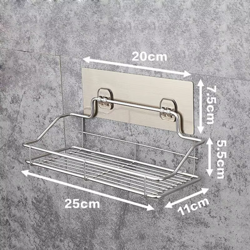 Étagère de rangement murale suspendue en acier inoxydable, sans poinçon, pour cuisine, salle de bain