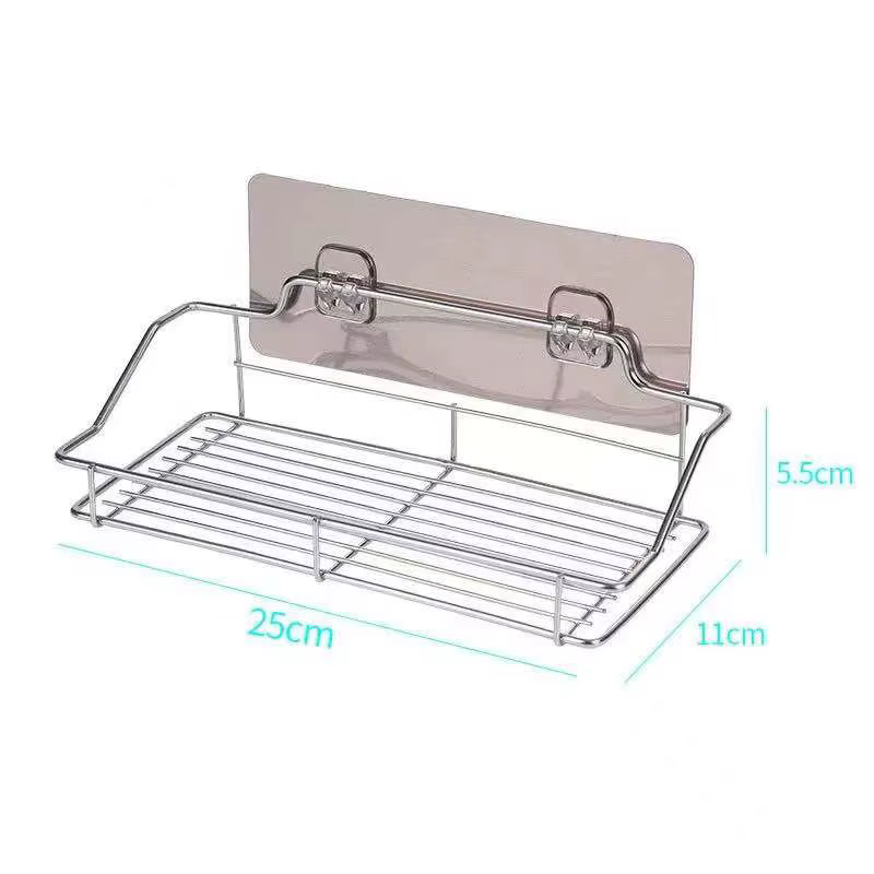 Étagère de salle de bain en acier inoxydable, panier de rangement de douche, étagère de rangement de