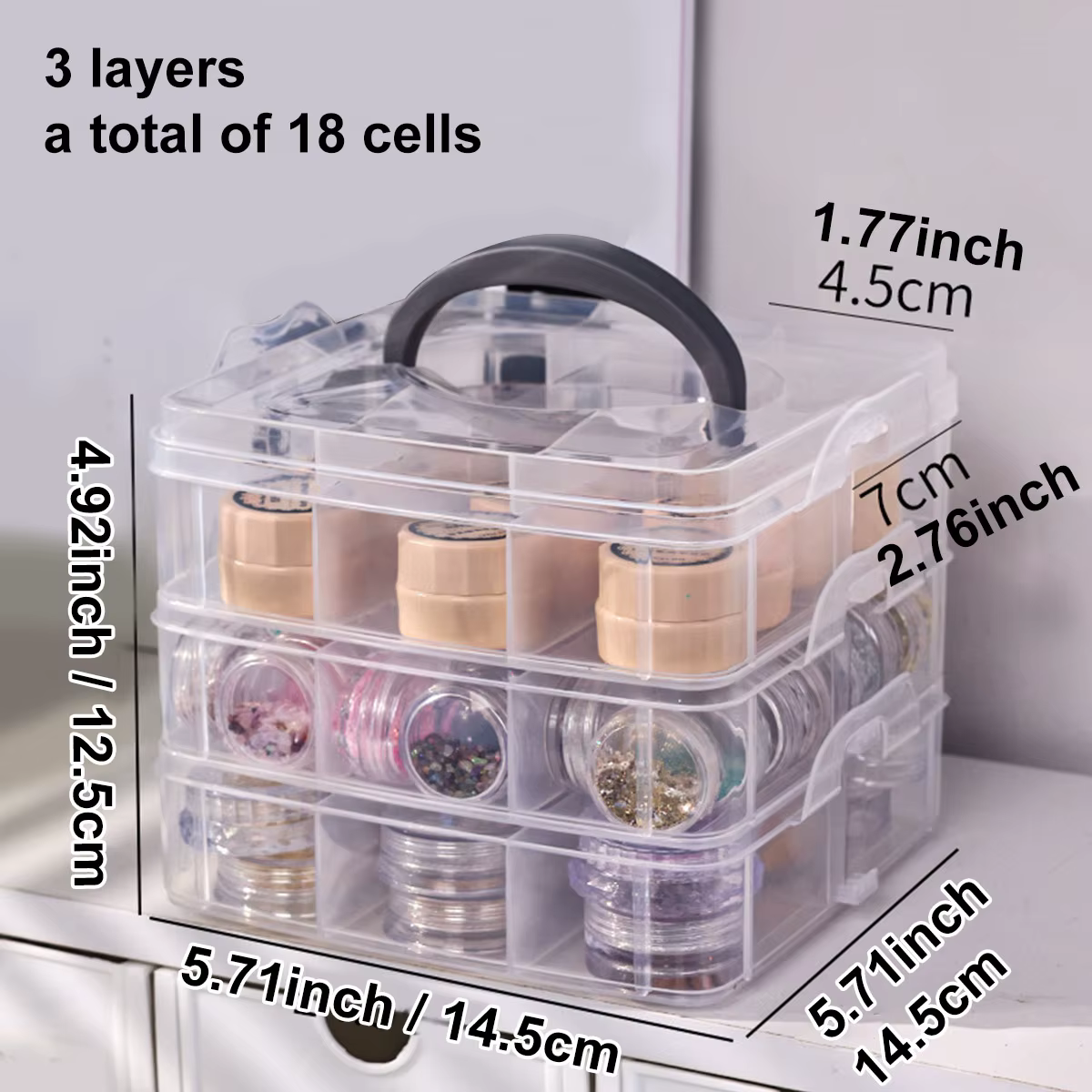 Conteneurs de rangement couverts empilables, bijoux, accessoires, jouets, fournitures de couture, bo