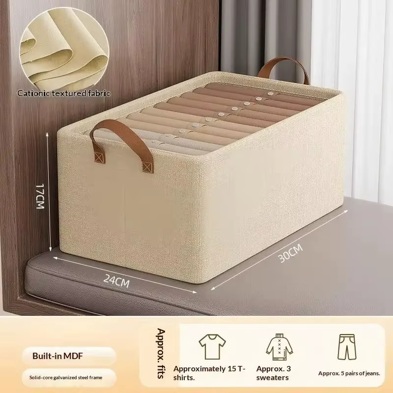 Boîte de rangement pliable en tissu pour la maison, organisateur de garde-robe pour vêtements et pan