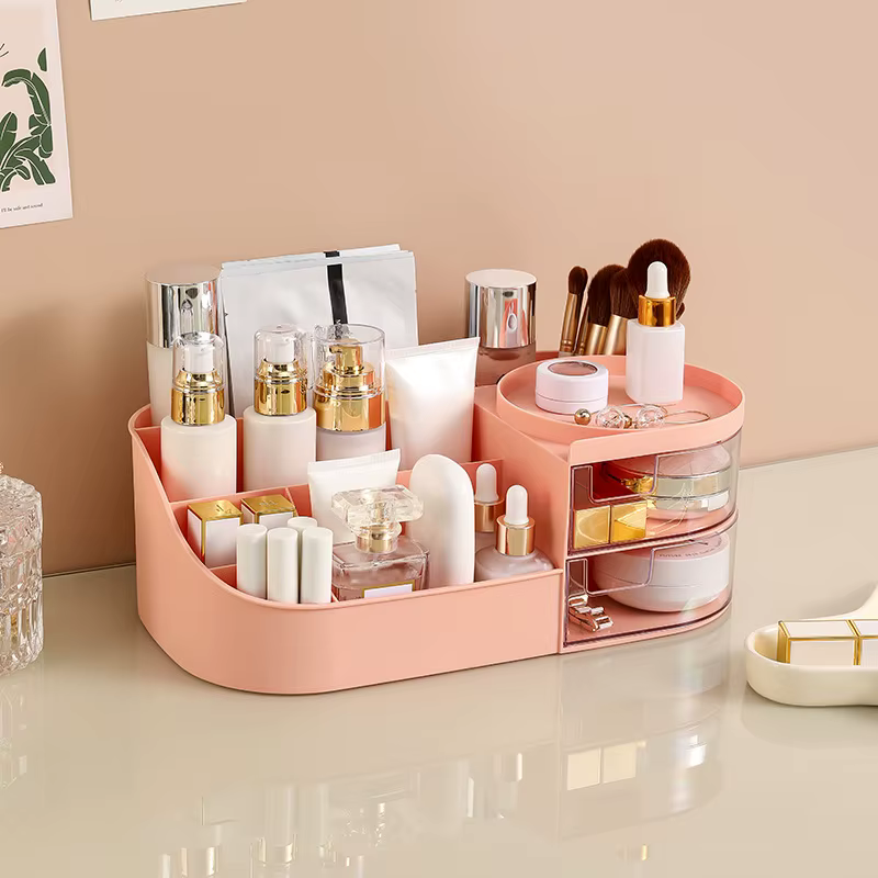 Boîte de rangement de maquillage de Table, organisateur de rangement de cosmétiques, bijoux vernis à