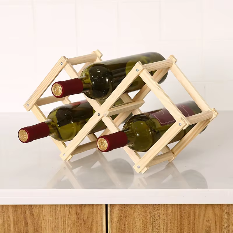 Organisateur pliant en bois, supports à vin, porte-bouteille de vin pliable, étagères à vin, peut co
