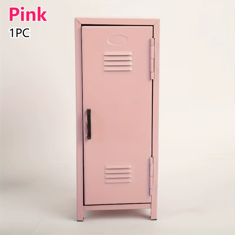 Petite armoire de bureau en métal rose lavande, casier de rangement mignon pour fille, organisateur 