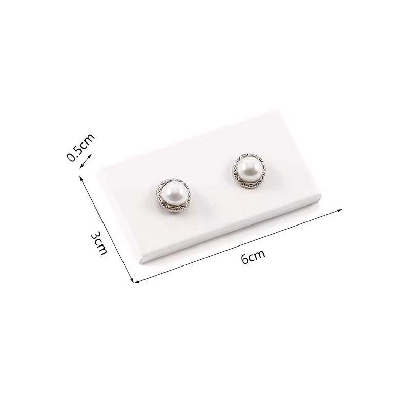 Porte-boucles d'oreilles, présentoir de bijoux, support élégant en cuir blanc, Clip suspendu, cercea