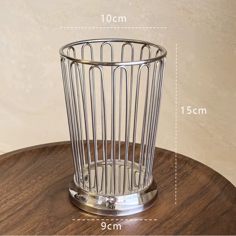 Boîte de rangement cylindrique en acier inoxydable pour bureau, cuillères, couverts, papeterie, pinc