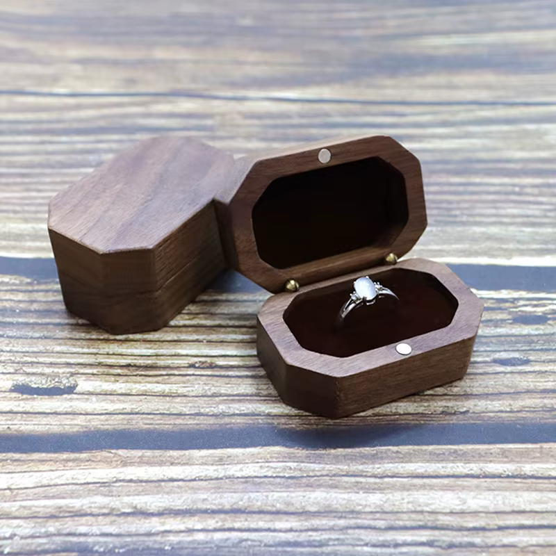 Boîte à bijoux rustique en bois pour mariage, rangement pour matiques, porte-matiques, boîte d'embal