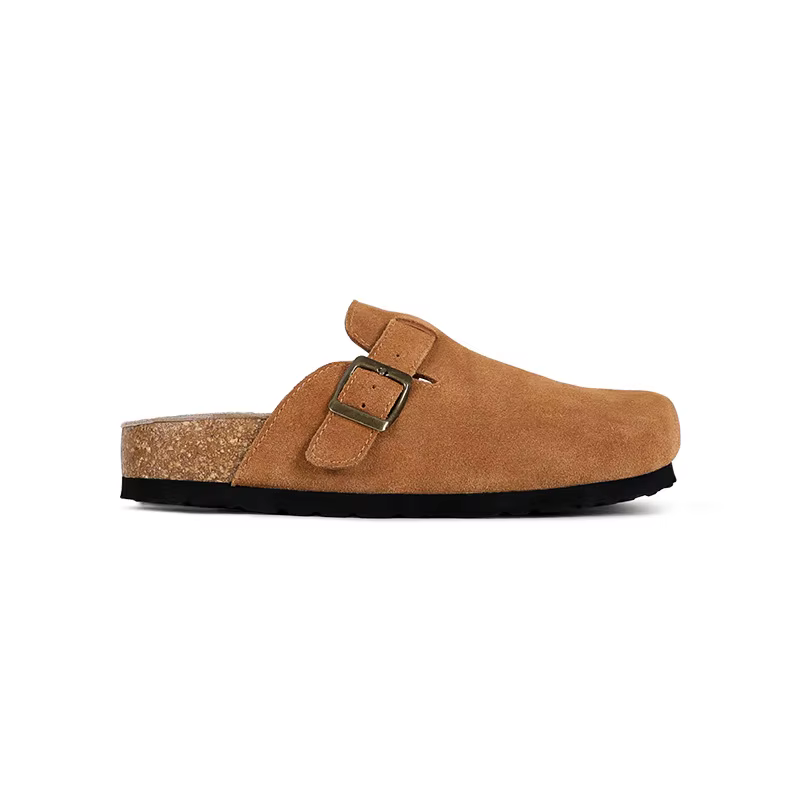 Chaussures pour femmes en daim de vache sans lacet chaussures en cuir véritable femme pantoufles mai