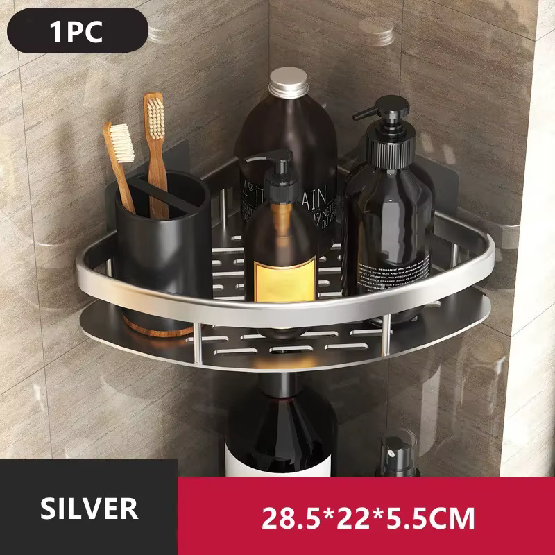 Étagère de salle de bain en alliage d'aluminium, support de shampoing, organisateur de rangement de 
