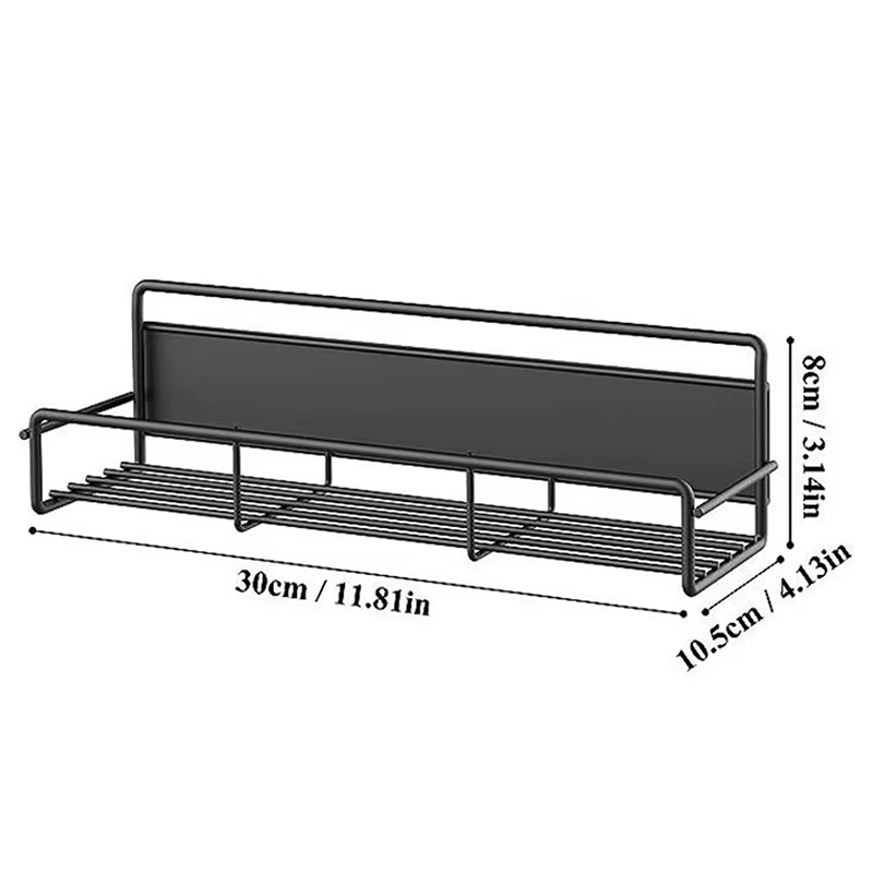 Étagère de rangement magnétique pour épices, étagères noires pour réfrigérateur, organisateur d'armo
