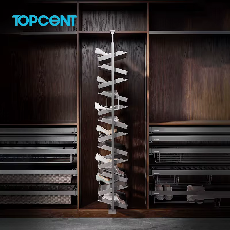 Topcent fabricant moderne de haute qualité grande armoire de rangement de chaussures tournante à 360