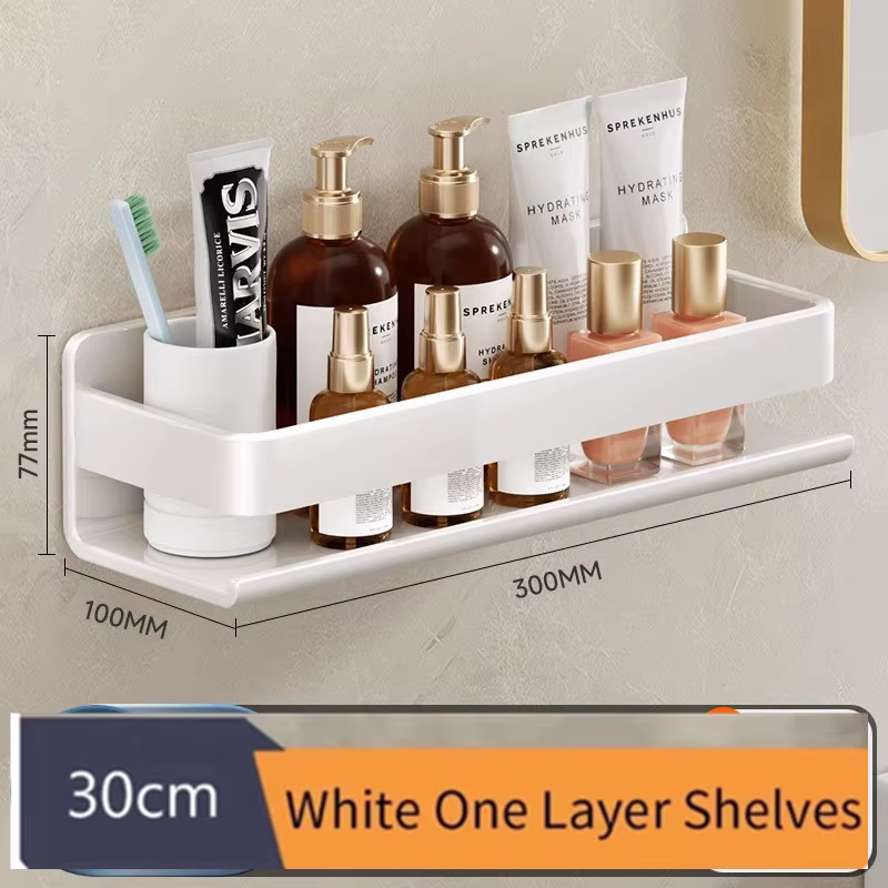 Étagère murale pour salle de bain, étagère à épices multifonctionnelle pour articles, rangement de c