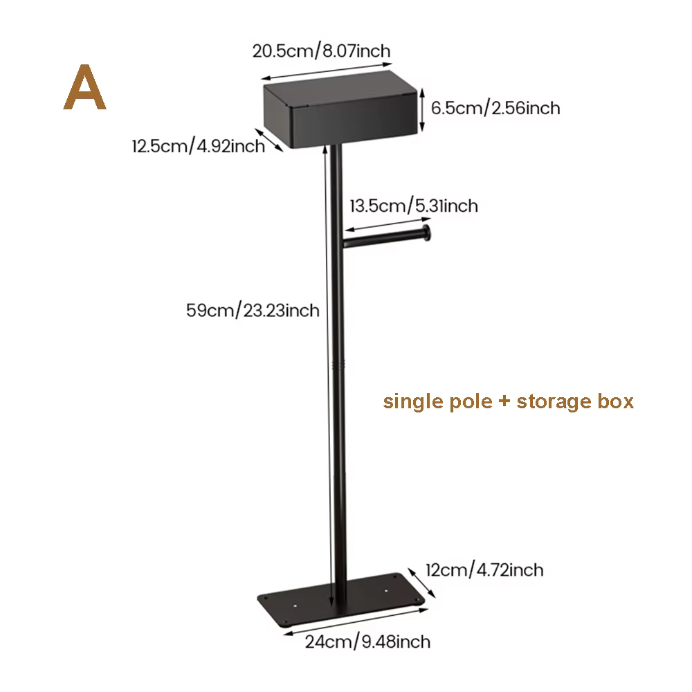 Porte-rouleau de papier hygiénique autoportant, boîte de rangement HOWith